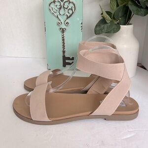 Steve Madden Emeril Light Blush Ankle Strap Sandals. Size 9.5